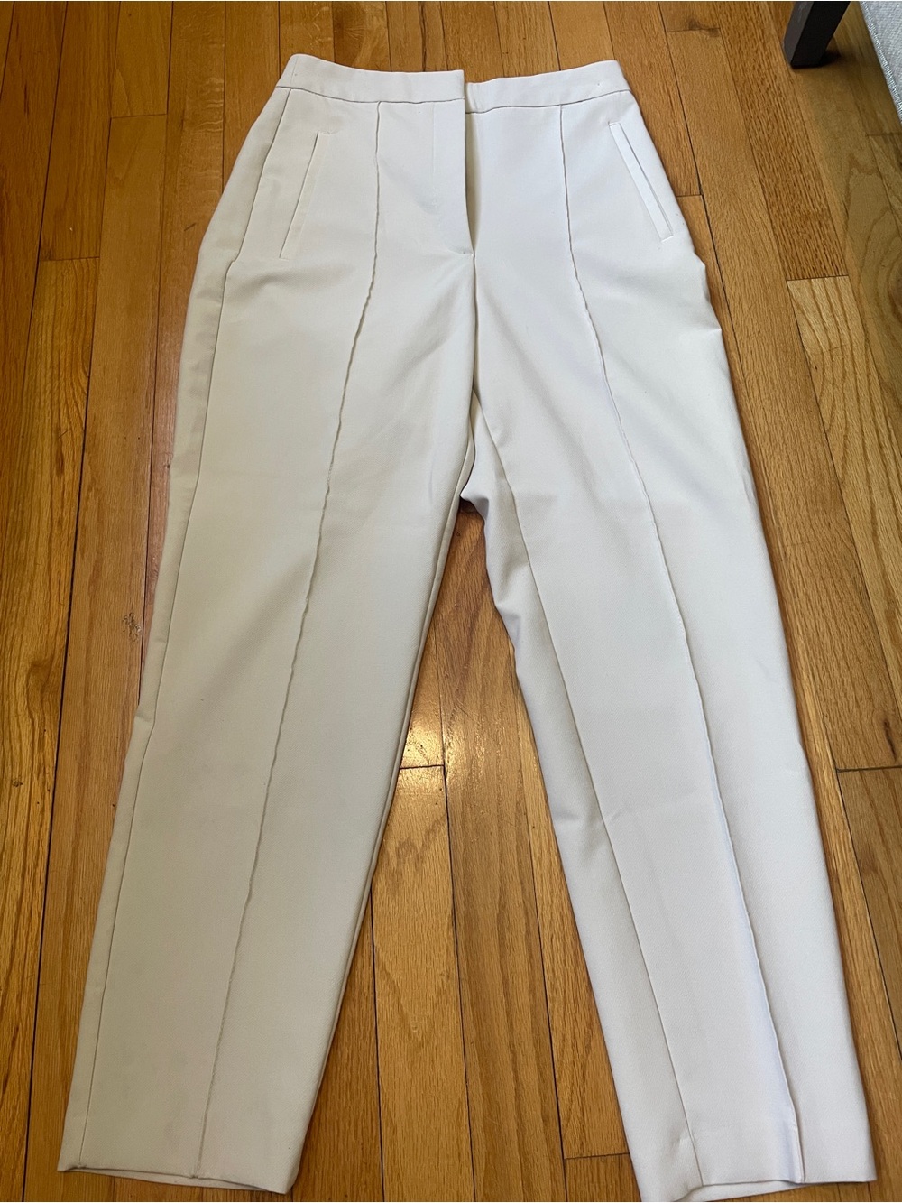Zara Cream High-Waist Tailored Trousers